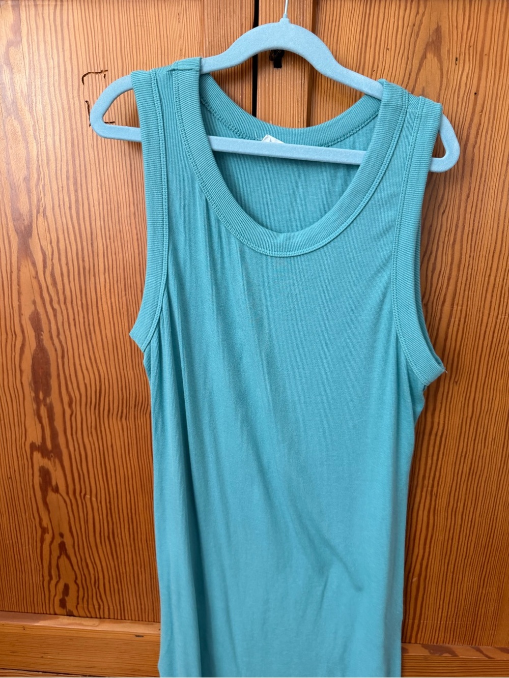 TALULAH Essential Ribbed Tank Top in Turquoise